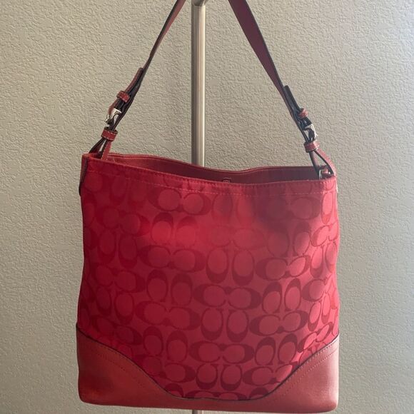 Y2K Coach Hobo In Signature Canvas & Leather
